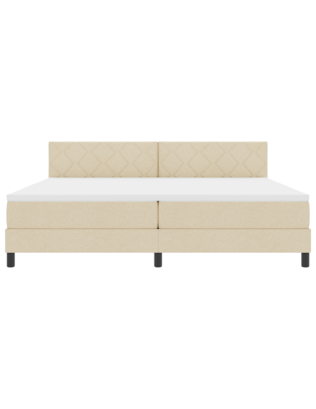 Letto a molle con materasso con led Crema 200 x 200 cm Tessuto