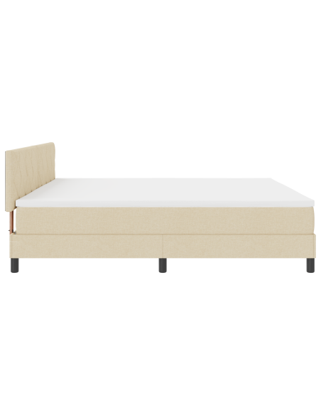 Letto Box Spring con Materasso & LED Crema 200x200 cm Tessuto