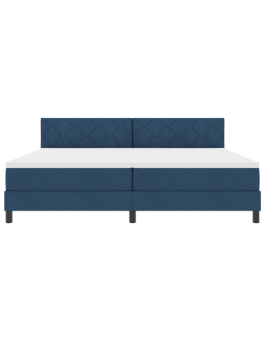 Letto a molle con materasso con led Blu 200 x 200 cm Tessuto