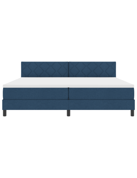 Letto a molle con materasso con led Blu 200 x 200 cm Tessuto