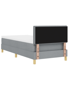 Letto a Sorgente LED con led Grigio chiaro 80 x 200 cm Tessuto 2
