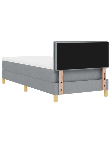 Letto a Rete con Materasso e LED Grigio Chiaro 80x200 cm Tessuto