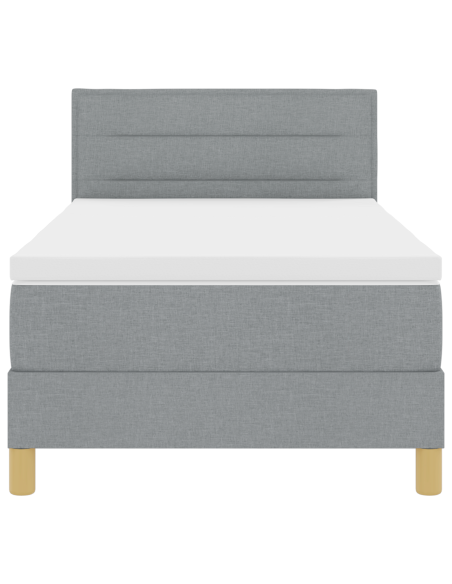 Letto a Rete con Materasso e LED Grigio Chiaro 80x200 cm Tessuto