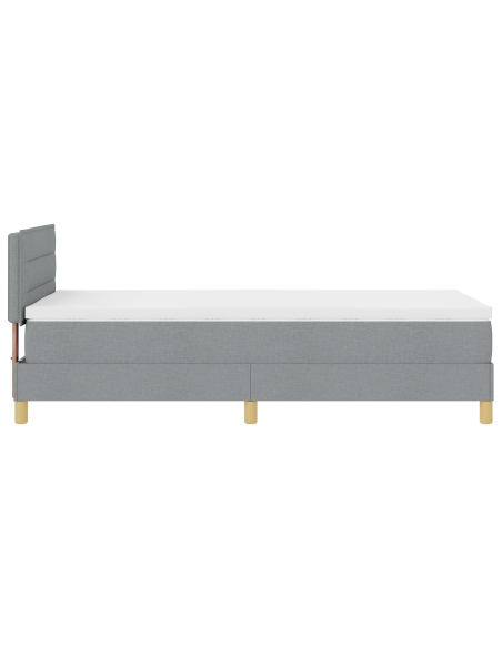 Letto a Rete con Materasso e LED Grigio Chiaro 80x200 cm Tessuto