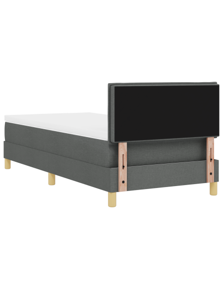 Letto Box Spring con Materasso e LED Grigio Scuro 80x200 cm Tessuto