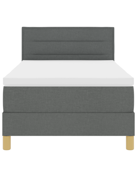 Letto Box Spring con Materasso e LED Grigio Scuro 80x200 cm Tessuto