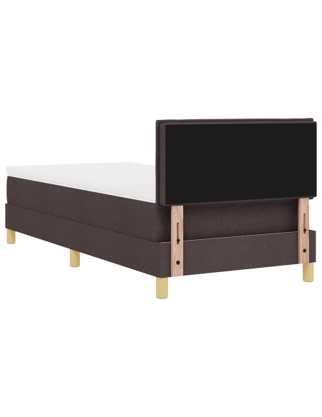 Letto a molle e materasso LED marrone scuro 80x200 cm in tessuto