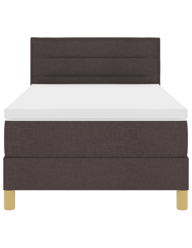 Letto a Sorgente LED con led Marrone Scuro 80 x 200 cm Tessuto