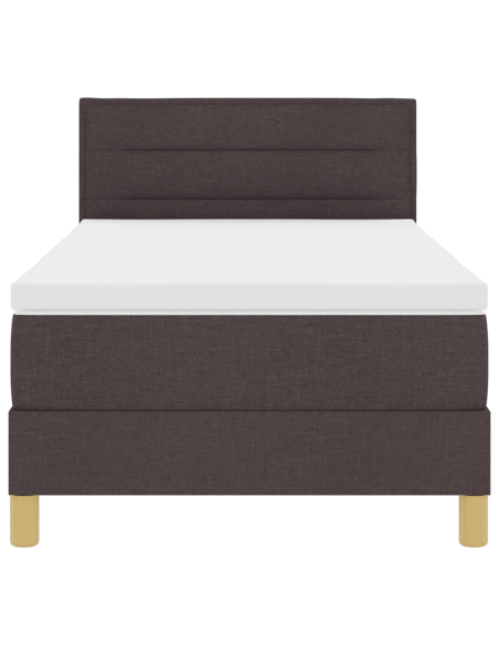 Letto a molle e materasso LED marrone scuro 80x200 cm in tessuto