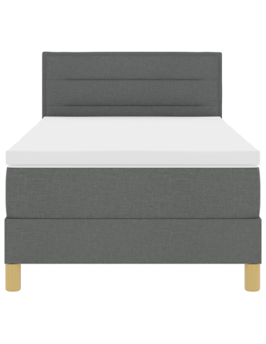 Letto a Sorgente LED con led Grigio scuro 90 x 190 cm Tessuto