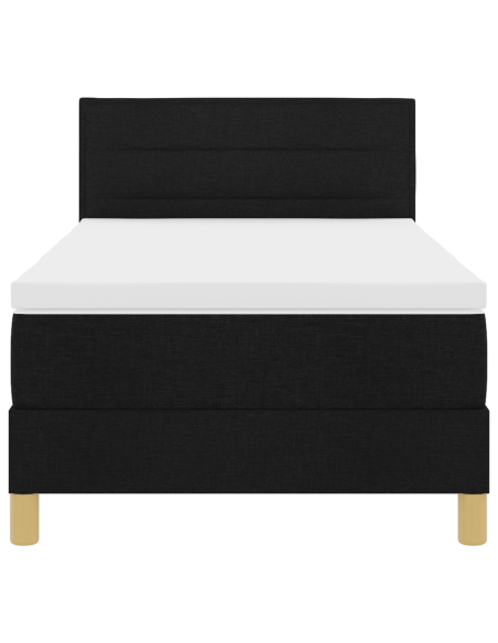 Letto a Sorgente LED con materasso Nero 90 x 190 cm Tessuto
