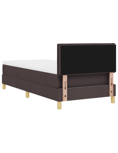 Letto a Sorgente LED con led Marrone Scuro 90 x 200 cm Tessuto 2
