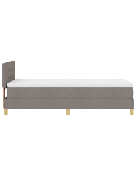 Letto con Rete a Molle con Materasso & LED Tortora 90x200 cm Tessuto