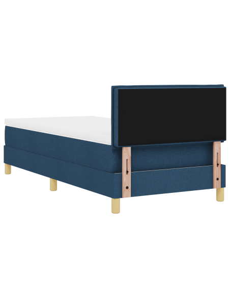 Letto a Sorgente LED con materasso Blu 90 x 200 cm Tessuto