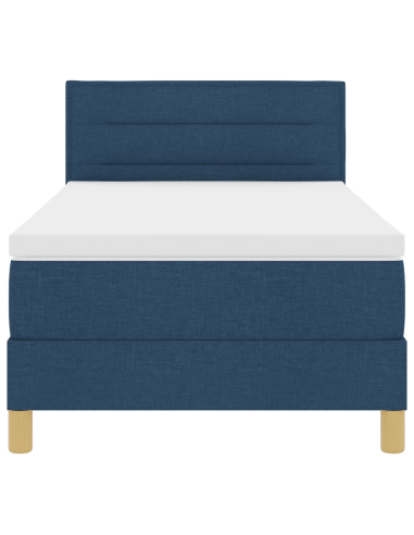 Letto a Sorgente LED con materasso Blu 90 x 200 cm Tessuto