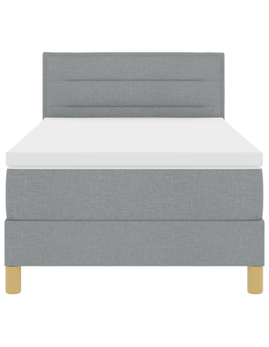 Letto a Sorgente LED con led Grigio chiaro 100 x 200 cm Tessuto