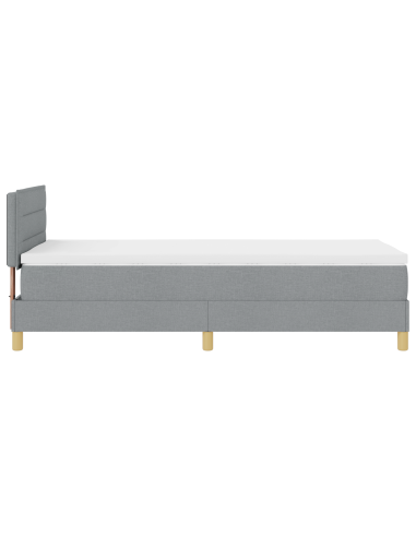 Letto a Sorgente LED con led Grigio chiaro 100 x 200 cm Tessuto