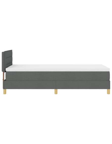 Letto con Box Spring con Materasso & LED Grigio Scuro 100x200 cm Tessuto