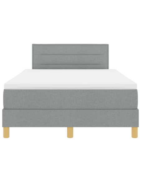 Letto a Mola con Materasso & LED Grigio Chiaro 120x190 cm Tessuto