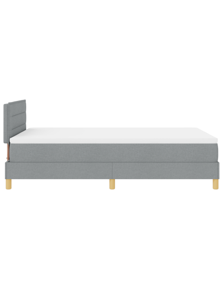 Letto a Mola con Materasso & LED Grigio Chiaro 120x190 cm Tessuto