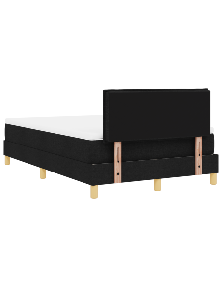 Letto a Sorgente LED con materasso Nero 120 x 190 cm Tessuto