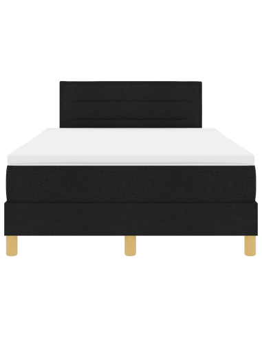 Letto a Sorgente LED con materasso Nero 120 x 190 cm Tessuto