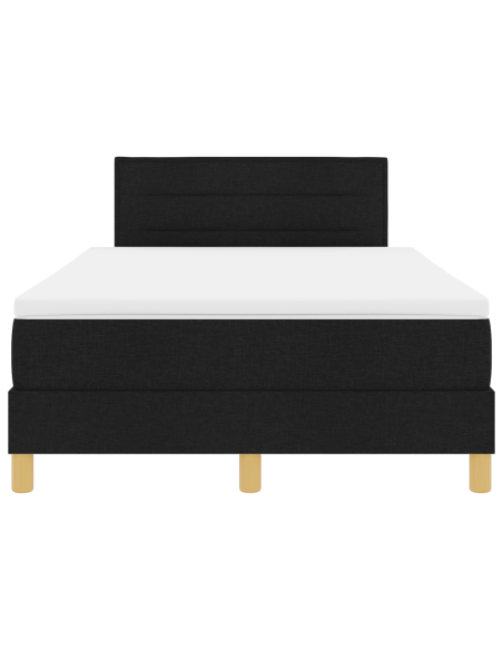 Letto Box Spring con Materasso & LED Nero 120x190 cm Tessuto