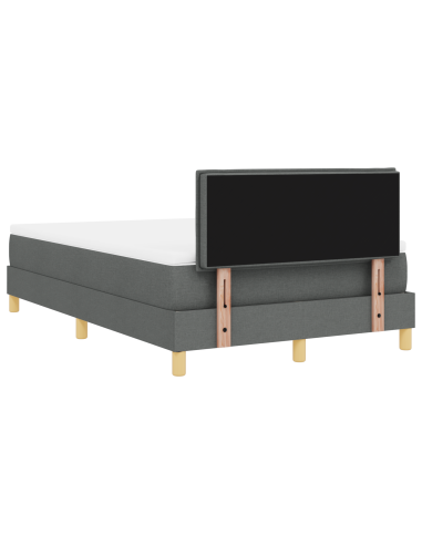 Letto a Sorgente LED con led Grigio scuro 120 x 200 cm Tessuto