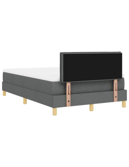 Letto con Box Spring con Materasso & LED Grigio Scuro 120x200 cm Tessuto