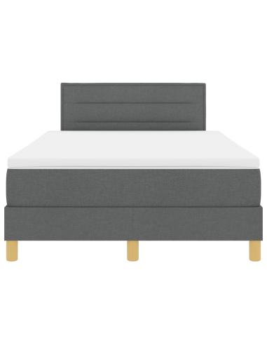 Letto a Sorgente LED con led Grigio scuro 120 x 200 cm Tessuto