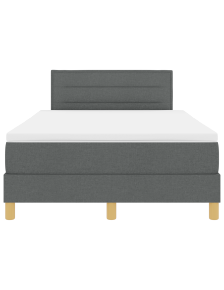 Letto con Box Spring con Materasso & LED Grigio Scuro 120x200 cm Tessuto