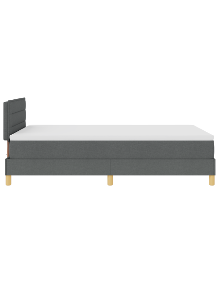Letto con Box Spring con Materasso & LED Grigio Scuro 120x200 cm Tessuto
