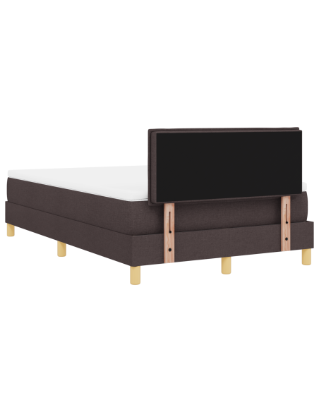 Letto Box Spring con Materasso e LED Marrone Scuro 120x200 cm Tessuto