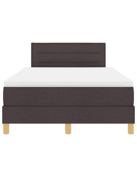 Letto Box Spring con Materasso e LED Marrone Scuro 120x200 cm Tessuto