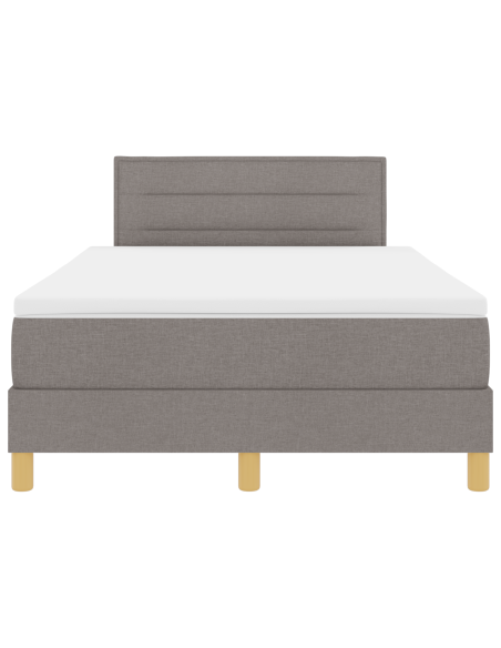 Letto Box Spring con Materasso & LED Tortora 120x200 cm Tessuto