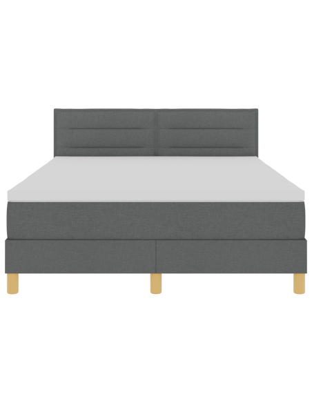 Letto a Sorgente LED con led Grigio scuro 140 x 190 cm Tessuto