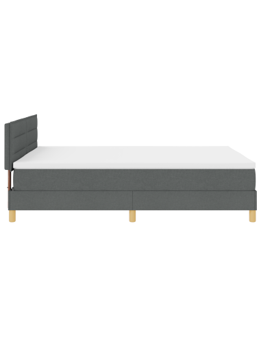 Letto a Sorgente LED con led Grigio scuro 140 x 190 cm Tessuto