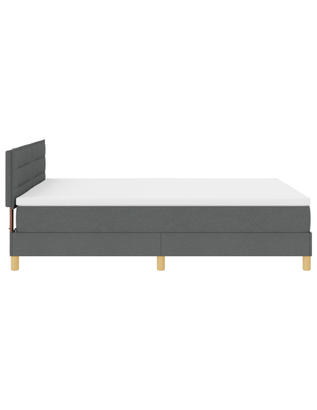 Letto a Rete Sommier con Materasso & LED Grigio Scuro 140x190 cm Tessuto