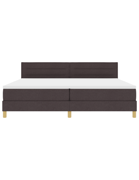 Letto a Molle con Materasso & LED Marrone Scuro 200x200 cm Tessuto