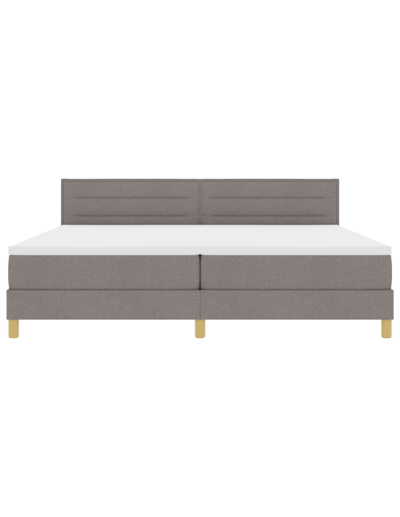 Letto a Molle con Materasso & LED Tortora 200x200 cm Tessuto