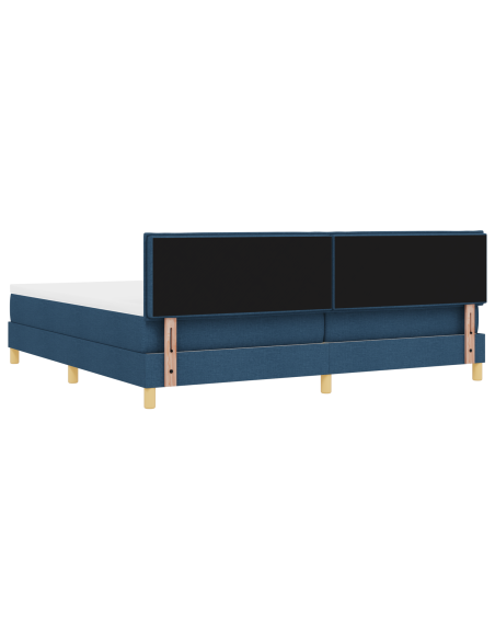 Letto con Rete a Molle con Materasso & Luce LED Blu 200x200 cm Tessuto