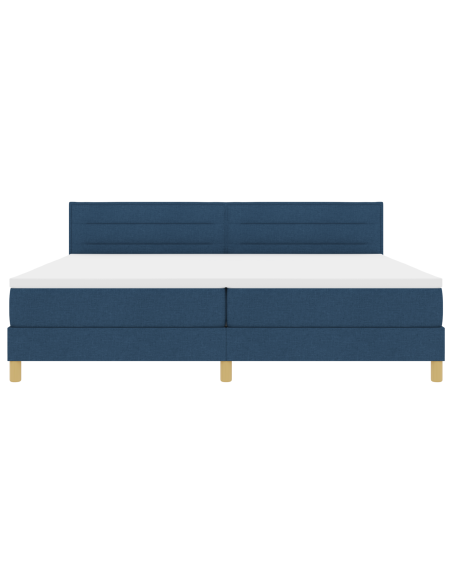 Letto con Rete a Molle con Materasso & Luce LED Blu 200x200 cm Tessuto