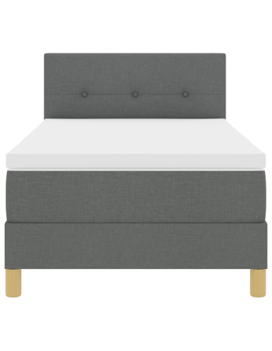 Letto a Sorgente LED con led Grigio scuro 80 x 200 cm Tessuto