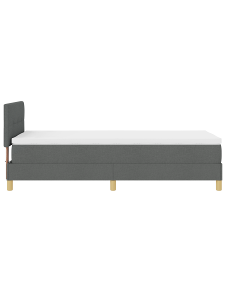Letto con Rete a Doghe e Materasso & LED Grigio Scuro 80x200 cm in Tessuto