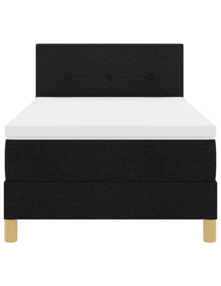 Letto a Sorgente LED con materasso Nero 80 x 200 cm Tessuto