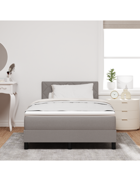 Letto con molle e materasso LED taupe 120x190 cm in tessuto