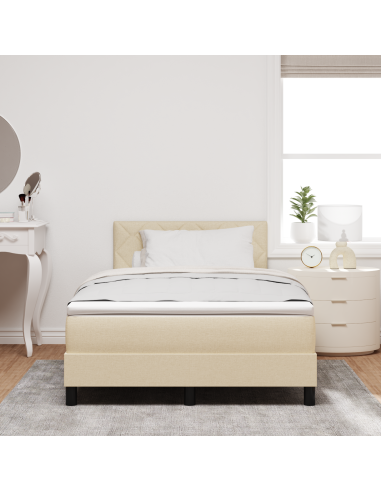 Letto a molle con materasso con led Crema 120 x 190 cm Tessuto