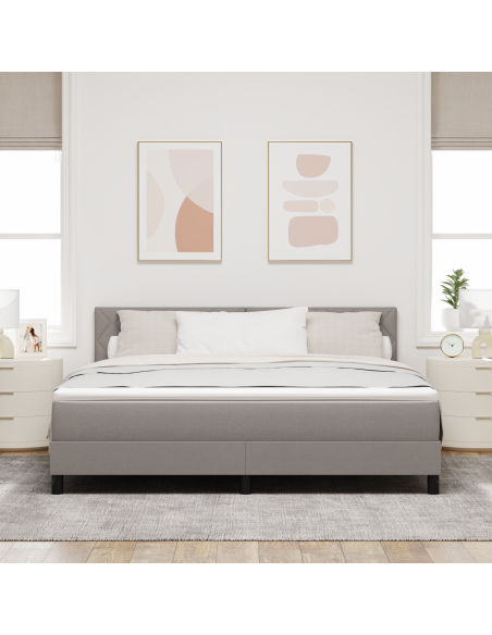 Letto a Box Spring con Materasso & LED Taupe 180x200 cm Tessuto