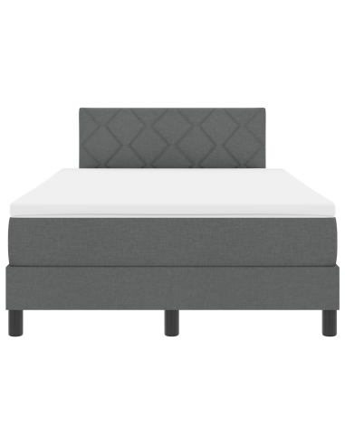 Letto a molle con materasso Grigio scuro 120 x 190 cm Tessuto