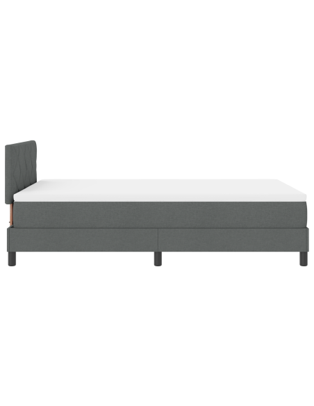 Letto box spring con materasso e LED grigio scuro 120 x 190 cm tessuto